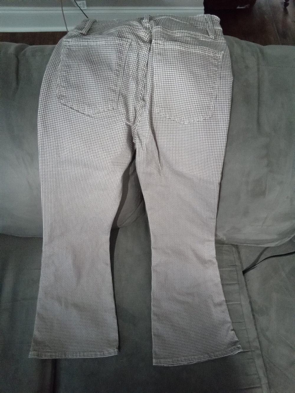 High-Waist Flared Houndstooth Pants - Brown - Picture 2 of 3